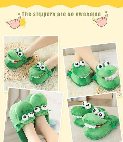 Cartoon Crocodile Cotton Slippers